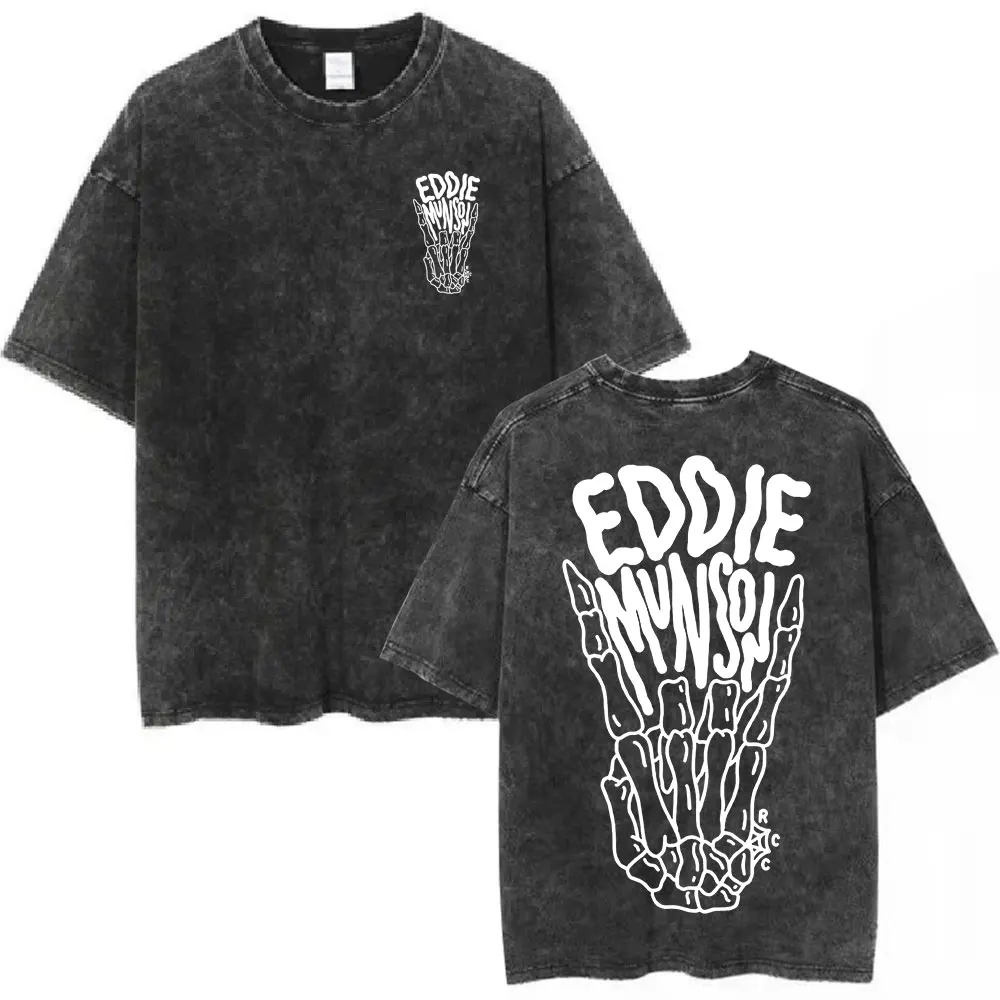 American TV Series Eddie Munson Vintage Washed T-shirt Men's Fashion Hip Hop Short Sleeve T-shirts Cotton Oversize Tee Shirts
American TV Series Eddie Munson Vintage Washed T-shirt Men's Fashion Hip Hop Short Sleeve T-shirts Cotton Oversize Tee Shirts