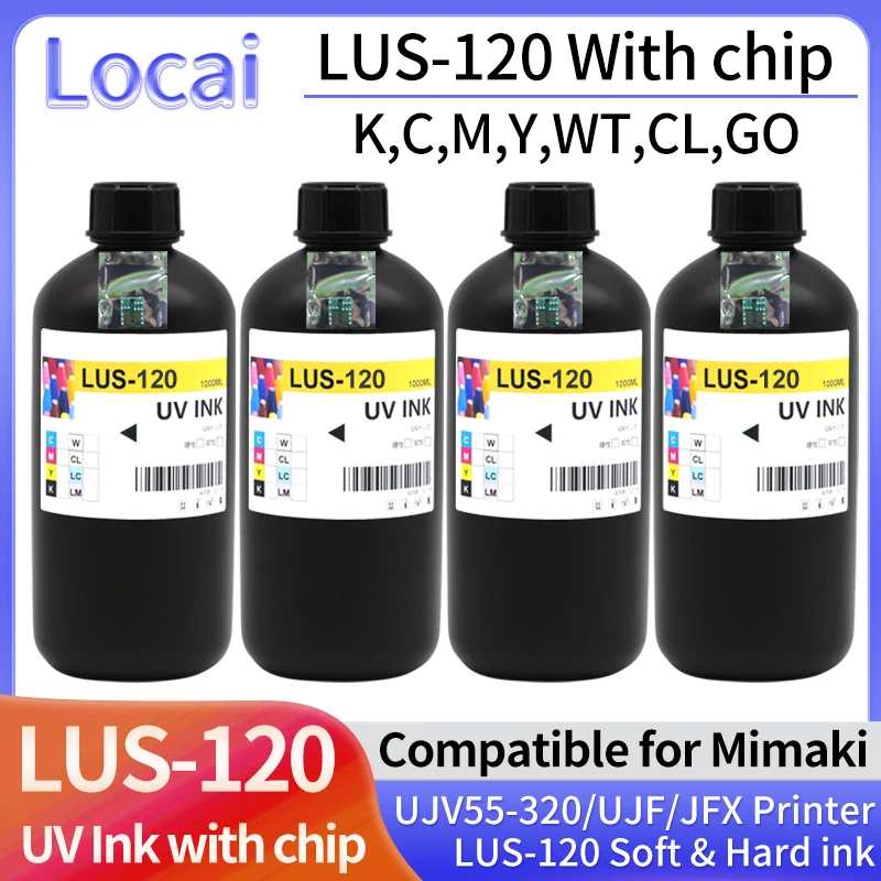 1000ML LUS-120 LUS120 Compatible Replace Ink UV Ink for Mimaki UV Ink For Mimaki UJV55-320/UJF/JFX LUS-120 Printer With Chip
1000ML LUS-120 LUS120 Compatible Replace Ink UV Ink for Mimaki UV Ink For Mimaki UJV55-320/UJF/JFX LUS-120 Printer With Chip