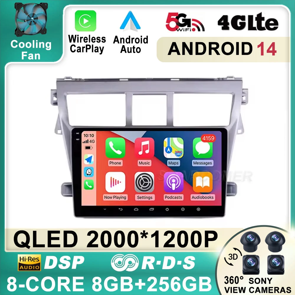 CARPLAY AUTO Android 14 Car Radio Player for Toyota VIOS Yaris 2007 2008 2009 2010-2012 car stereo radio GPS navigation BT WiFi
CARPLAY AUTO Android 14 Car Radio Player for Toyota VIOS Yaris 2007 2008 2009 2010-2012 car stereo radio GPS navigation BT WiFi
