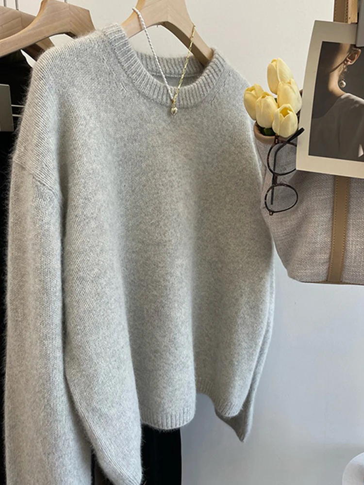 Ele осень-зима Camere вязаный длинный светящийся круглый удобный свитер уникальный однотонный топ простого дизайна 
Ele осень-зима Camere вязаный длинный светящийся круглый удобный свитер уникальный однотонный топ простого дизайна