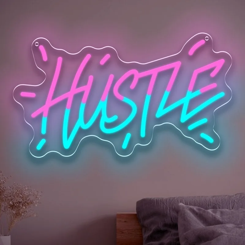 Неоновая вывеска HUSTLE, светодиодная вывеска с питанием от USB и регулируемой яркостью, подходит для игровых комнат, украшения для вечеринок, баров
Неоновая вывеска HUSTLE, светодиодная вывеска с питанием от USB и регулируемой яркостью, подходит для игровых комнат, украшения для вечеринок, баров