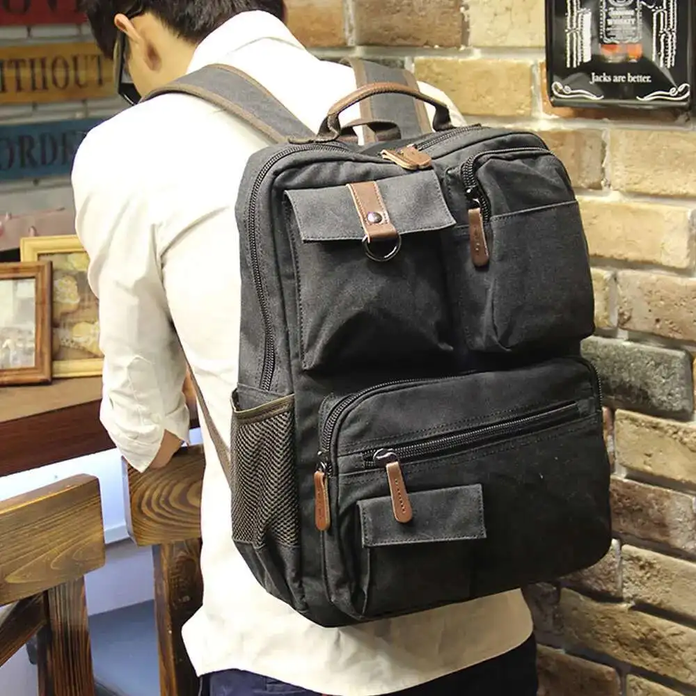 Outdoor Canvas Backpack,Vintage Laptop Backpack Casual Rucksack 15.6 Inch Multi-pocket Laptop Bag For Business Travel Hiking
Outdoor Canvas Backpack,Vintage Laptop Backpack Casual Rucksack 15.6 Inch Multi-pocket Laptop Bag For Business Travel Hiking