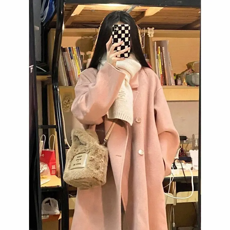 Pink Woolen Coat Early Autumn 2026 New Women's Medium Length Small Size This Year's Popular Coat Korean Style Loose Fit Warm
Pink Woolen Coat Early Autumn 2026 New Women's Medium Length Small Size This Year's Popular Coat Korean Style Loose Fit Warm