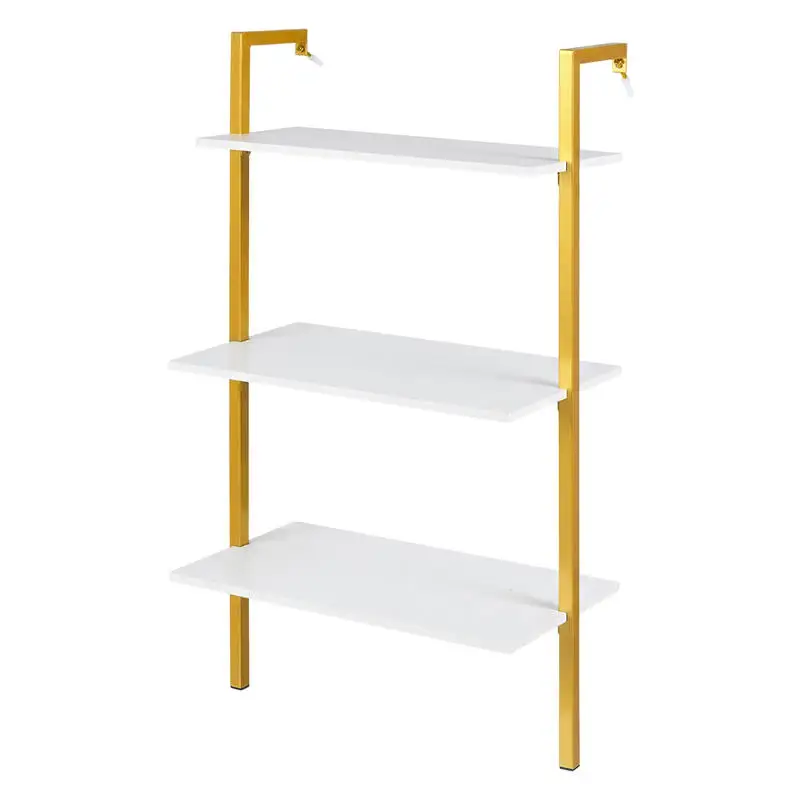 3-Tier Modern Wall Mounted Shelves Wooden Floating Shelving Unit Metal Ladder Bookshelf-White
3-Tier Modern Wall Mounted Shelves Wooden Floating Shelving Unit Metal Ladder Bookshelf-White
