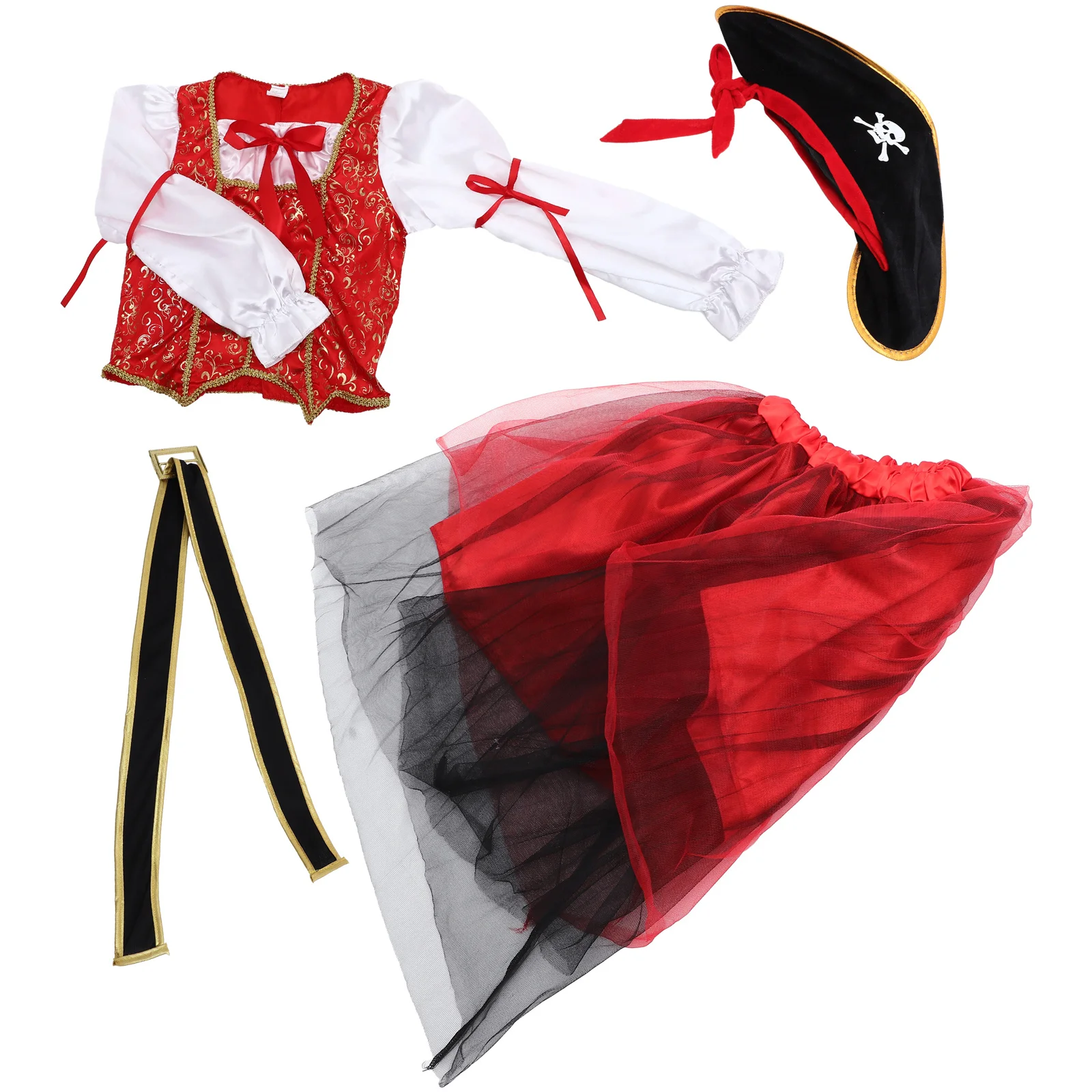 4 шт., детский костюм пирата для косплея, размер M 105-115 см, классическое платье на Хэллоуин, юбка, шляпа, пояс, наряд для выступлений, детский костюм пирата
4 шт., детский костюм пирата для косплея, размер M 105-115 см, классическое платье на Хэллоуин, юбка, шляпа, пояс, наряд для выступлений, детский костюм пирата