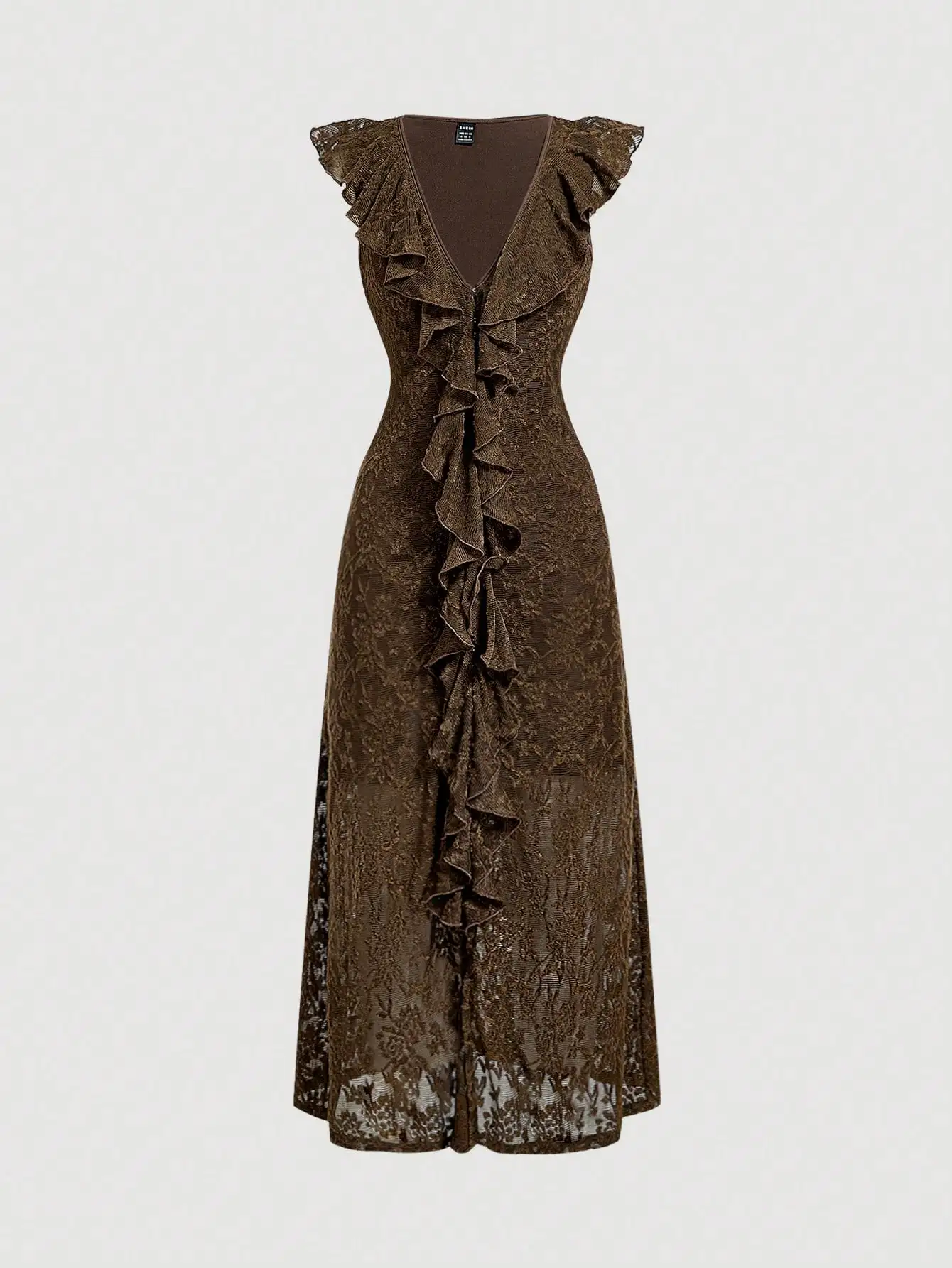 Elegant Lace Ruffle V-Neck Mid-Calf Dress Bohemian Style
Elegant Lace Ruffle V-Neck Mid-Calf Dress Bohemian Style