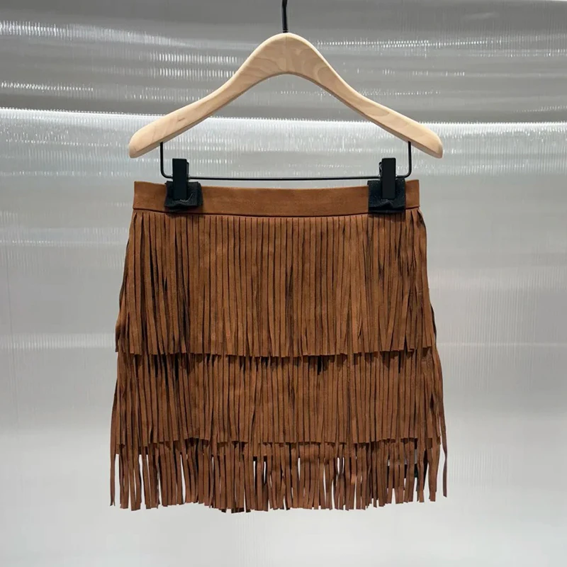 High Waist n Brown Velvet Fringed Cake Skirt ort f Skirt for Women Vintage Sle Elastic Waist Autumn New Arrival
High Waist n Brown Velvet Fringed Cake Skirt ort f Skirt for Women Vintage Sle Elastic Waist Autumn New Arrival