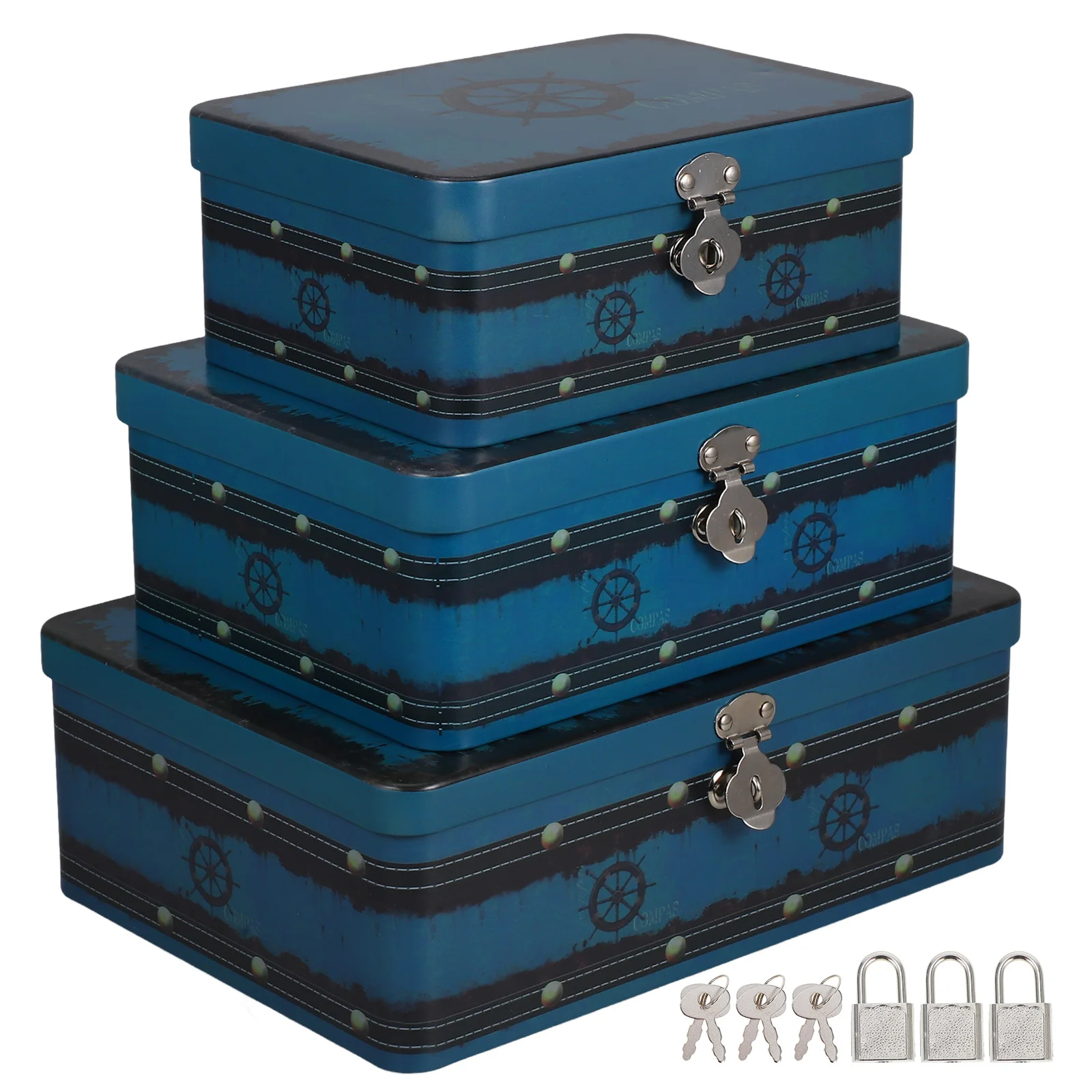 3 Pcs Storage Box With Lock Retro Design Jewelry Tinplate Container Organizer Container Desktop Holder Gifts Packaging
3 Pcs Storage Box With Lock Retro Design Jewelry Tinplate Container Organizer Container Desktop Holder Gifts Packaging