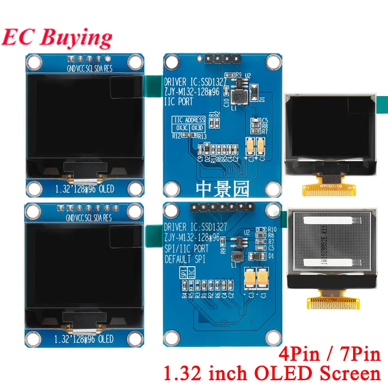 1.32 inch OLED IPS HD White Screen 1.32" 128x96 LCD LED Display Module 128*96 SSD1327 SPI/IIC I2C Parallel Interface 4Pin 7Pin
1.32 inch OLED IPS HD White Screen 1.32" 128x96 LCD LED Display Module 128*96 SSD1327 SPI/IIC I2C Parallel Interface 4Pin 7Pin