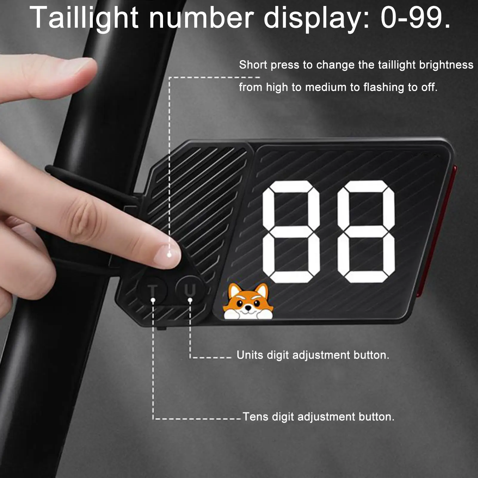 Bike Back Light Bike Taillight With Digital Number Plate 3 Modes Cycling Accessories For Electric Scooter Road Mountain Night
Bike Back Light Bike Taillight With Digital Number Plate 3 Modes Cycling Accessories For Electric Scooter Road Mountain Night