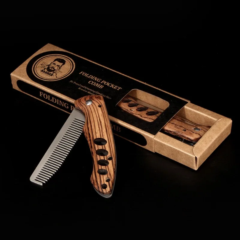Solid Wood & Metal Folding Beard Comb for Men, Portable Pompadour Styling Grooming Kit, Barber-Grade Travel Hair Mustache Comb
Solid Wood & Metal Folding Beard Comb for Men, Portable Pompadour Styling Grooming Kit, Barber-Grade Travel Hair Mustache Comb