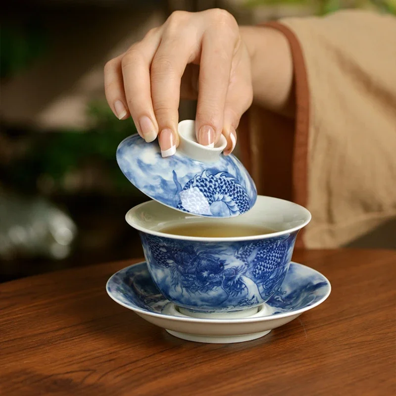Real Chinese Retro Jingdezhen Gaiwan Classical Antique Business Reception Tea Brewing Bowl Household Ceramic Tea Set Coffee Cup
Real Chinese Retro Jingdezhen Gaiwan Classical Antique Business Reception Tea Brewing Bowl Household Ceramic Tea Set Coffee Cup