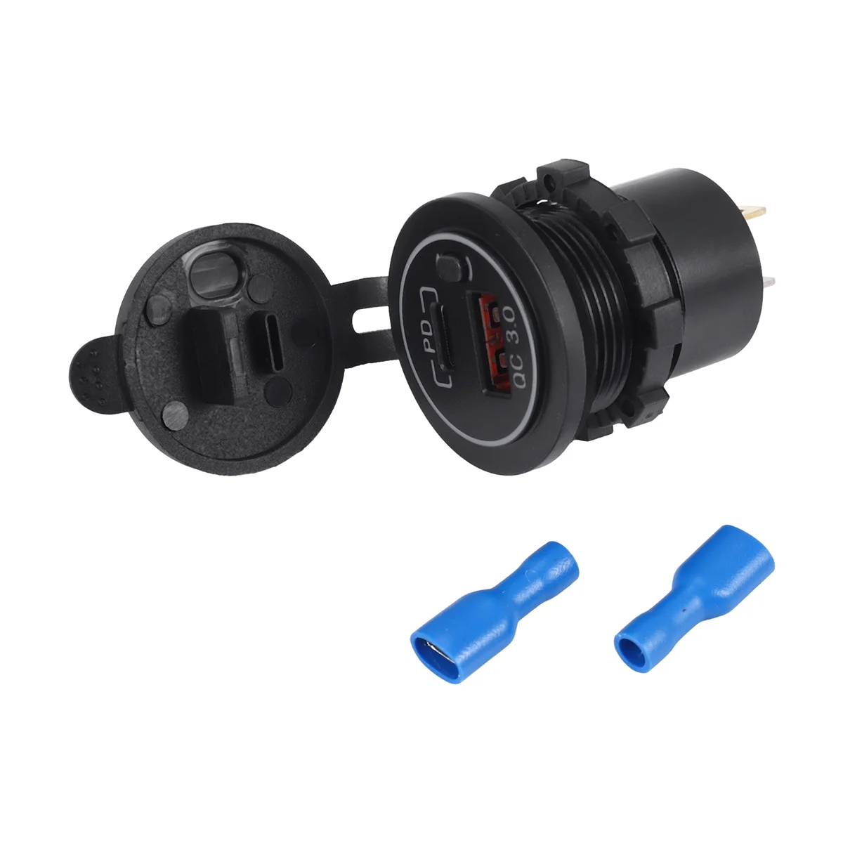 A82T-12V-24V 48W USB-розетка Водонепроницаемая розетка для зарядного устройства PD и USB-порт QC3.0 со светодиодным напряжением для автомобиля, грузовика, тележки для гольфа
A82T-12V-24V 48W USB-розетка Водонепроницаемая розетка для зарядного устройства PD и USB-порт QC3.0 со светодиодным напряжением для автомобиля, грузовика, тележки для гольфа