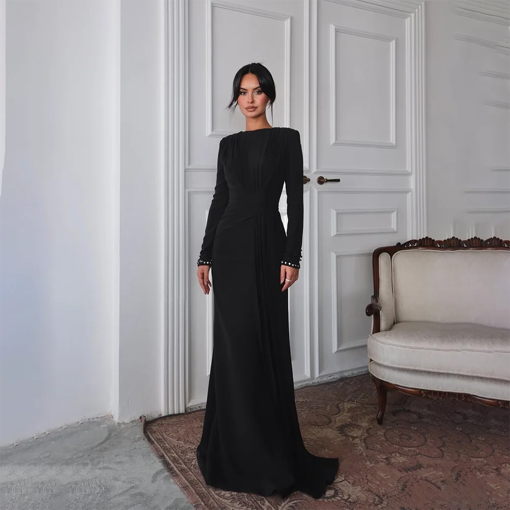 Modest Evening Dress O-Neck Crystal Long Sleeves Mermaid Saudi Arabian Evening Gowns for Women Formal Party Dress Customized
Modest Evening Dress O-Neck Crystal Long Sleeves Mermaid Saudi Arabian Evening Gowns for Women Formal Party Dress Customized