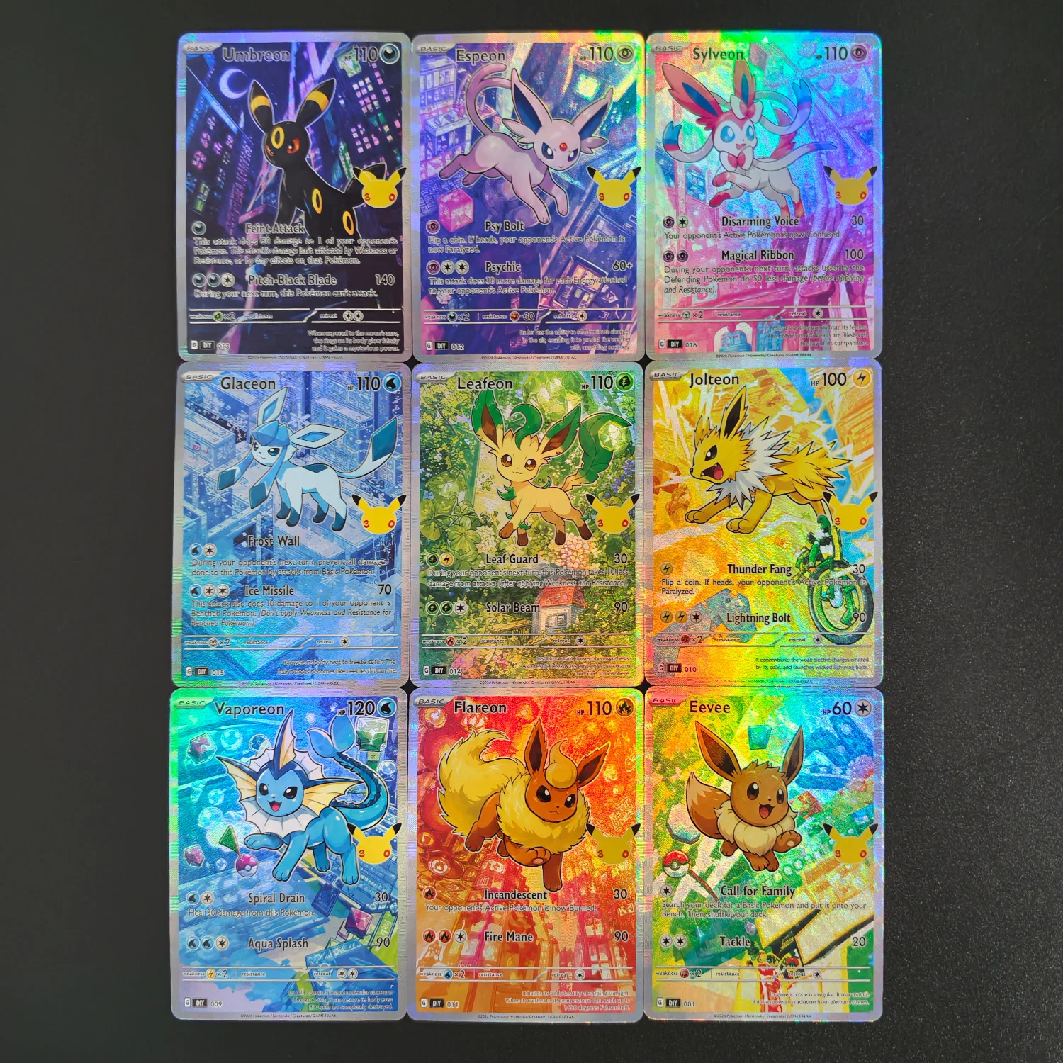 Pokemon TCG Eevee DIY Textured Cards Umbreon Espeon Sylveon Glaceon Leafeon Jolteon Vaporeon Flareon Collectible Trading Card
Pokemon TCG Eevee DIY Textured Cards Umbreon Espeon Sylveon Glaceon Leafeon Jolteon Vaporeon Flareon Collectible Trading Card