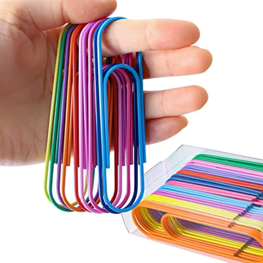 4" Inch Large Paper Clips, 30 Pcs Vinyl Coated Mega Large Jumbo Giant Big Colored Paper Holder for Office School Document Organ
4" Inch Large Paper Clips, 30 Pcs Vinyl Coated Mega Large Jumbo Giant Big Colored Paper Holder for Office School Document Organ