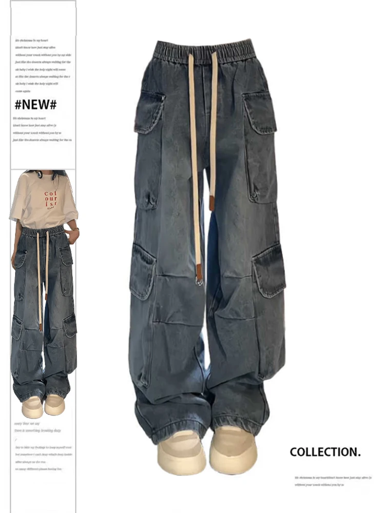 Women's Y2k Blue Cargo Jeans Baggy 2000s Trashy Aesthetic Streetwear Oversize Denim Trousers Harajuku Jean Pants Vintage Clothes
Women's Y2k Blue Cargo Jeans Baggy 2000s Trashy Aesthetic Streetwear Oversize Denim Trousers Harajuku Jean Pants Vintage Clothes