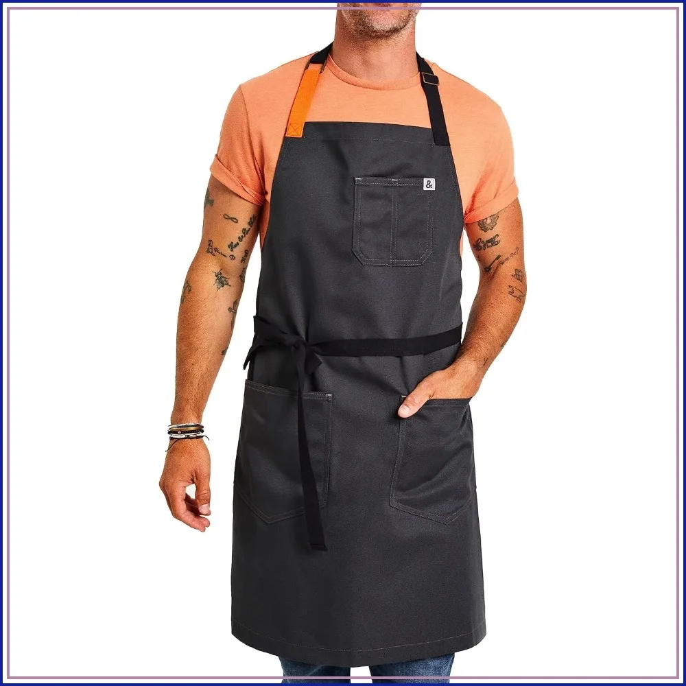 Professional Chef Apron with Pockets & Adjustable Bib Strap for Cooking Grilling
Professional Chef Apron with Pockets & Adjustable Bib Strap for Cooking Grilling