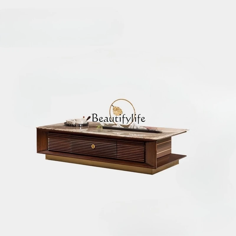 Simple new Chinese ebony marble long coffee table modern solid wood light luxury large apartment
Simple new Chinese ebony marble long coffee table modern solid wood light luxury large apartment