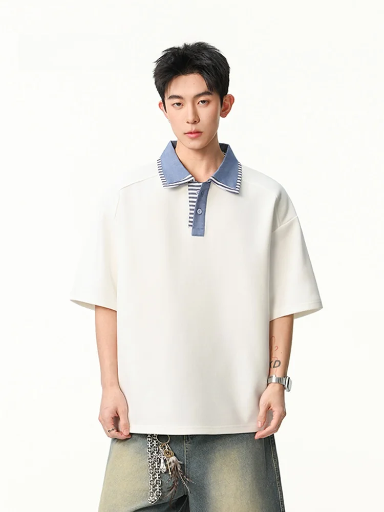 Casual Loose ort Sve irt Men's T-irt Design Sensation Retro Color Blo Collar MMOPTOP American Trendy Brand
Casual Loose ort Sve irt Men's T-irt Design Sensation Retro Color Blo Collar MMOPTOP American Trendy Brand