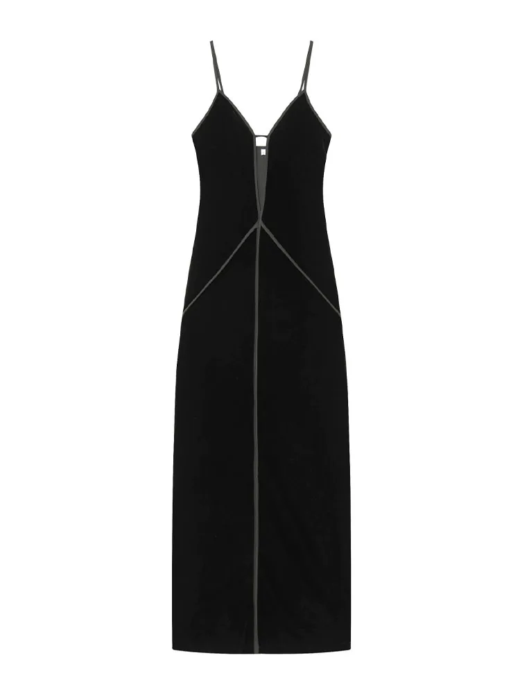 HH Women's Summer New Fashion Velvet Hollow Out Suspender Dress Female Temperament Backless Sleeveless Ankle Length Dress Mujer
HH Women's Summer New Fashion Velvet Hollow Out Suspender Dress Female Temperament Backless Sleeveless Ankle Length Dress Mujer