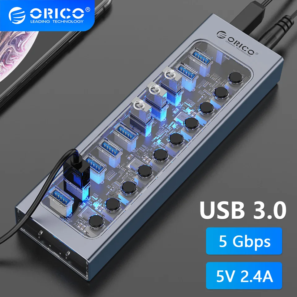 ORICO Industrial 7/10 Port USB 3.0 Hub Multiple Expander Socket Splitter On/Off Key Switch Dock USB Charger Power Adapter Supply
ORICO Industrial 7/10 Port USB 3.0 Hub Multiple Expander Socket Splitter On/Off Key Switch Dock USB Charger Power Adapter Supply