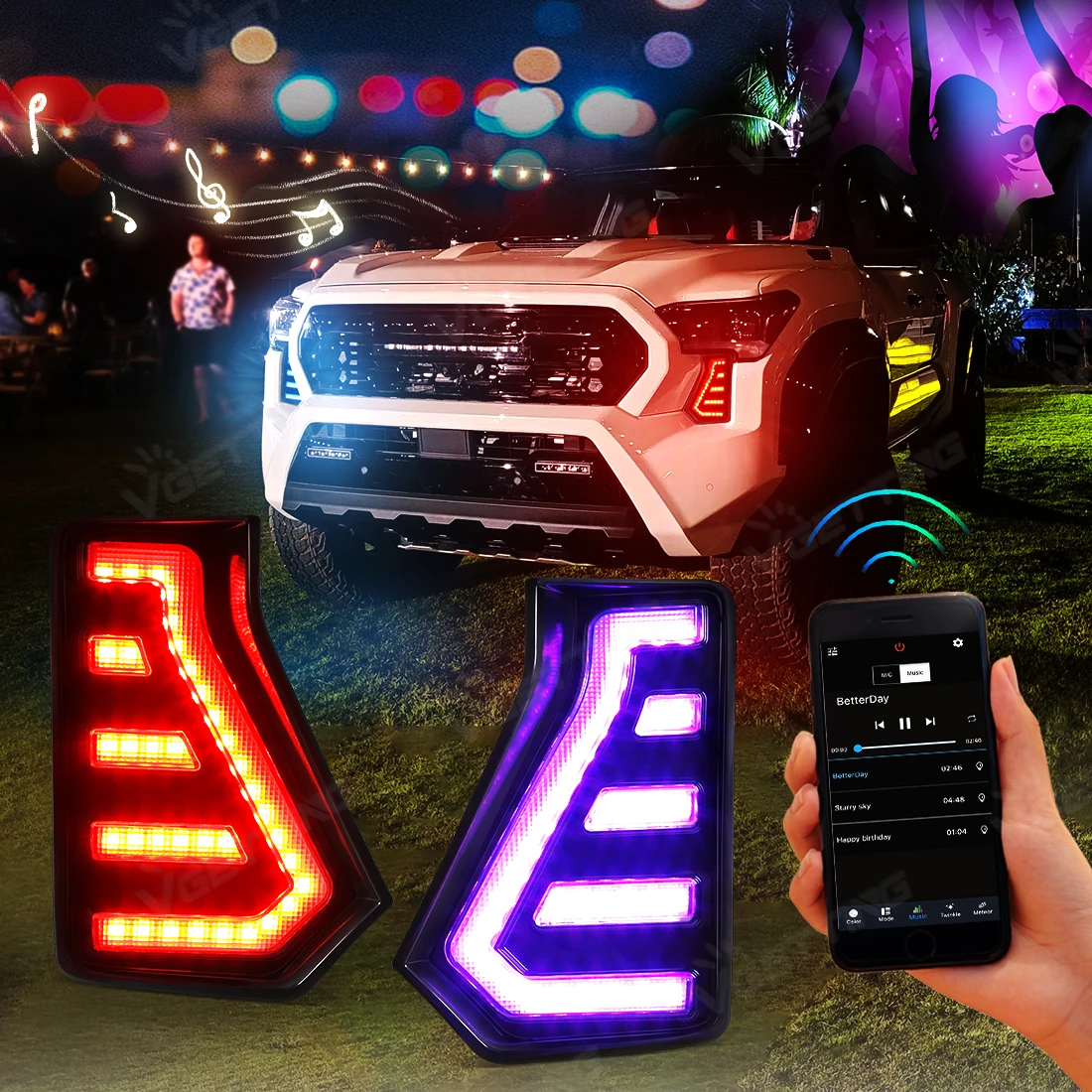 RGBW DRL For Toyota Tacoma 2024 2025 64 Colors Daytime Running Lights Car Ambient Turn Signal Fog Start up Animation APP Control
RGBW DRL For Toyota Tacoma 2024 2025 64 Colors Daytime Running Lights Car Ambient Turn Signal Fog Start up Animation APP Control
