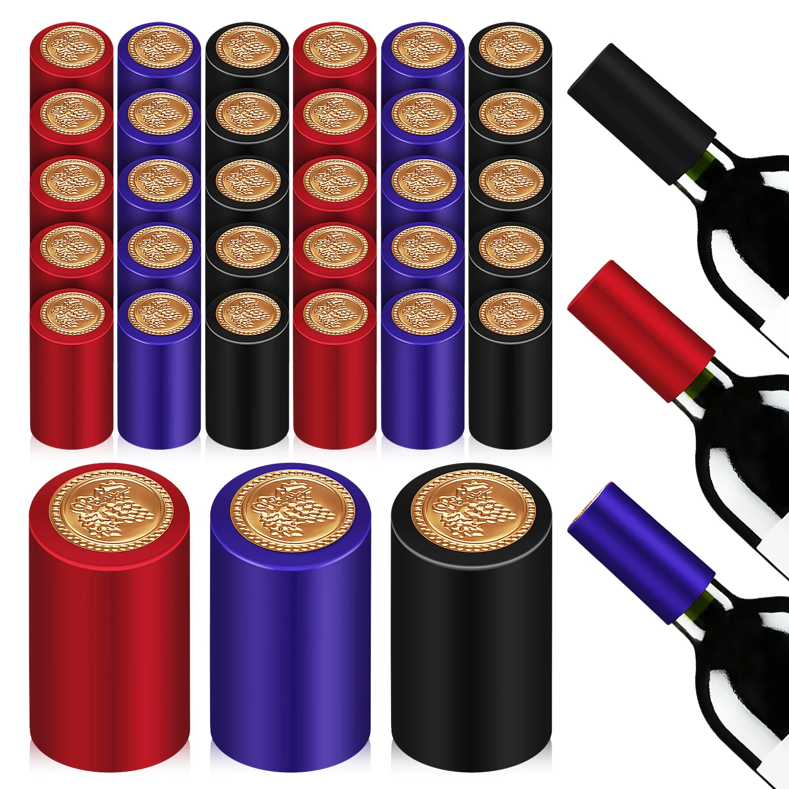 150 Pcs Bottle Sealer Heat Shrink Caps Red Corks Black Red Film For Bottles Kitchen Bar Supplies
150 Pcs Bottle Sealer Heat Shrink Caps Red Corks Black Red Film For Bottles Kitchen Bar Supplies