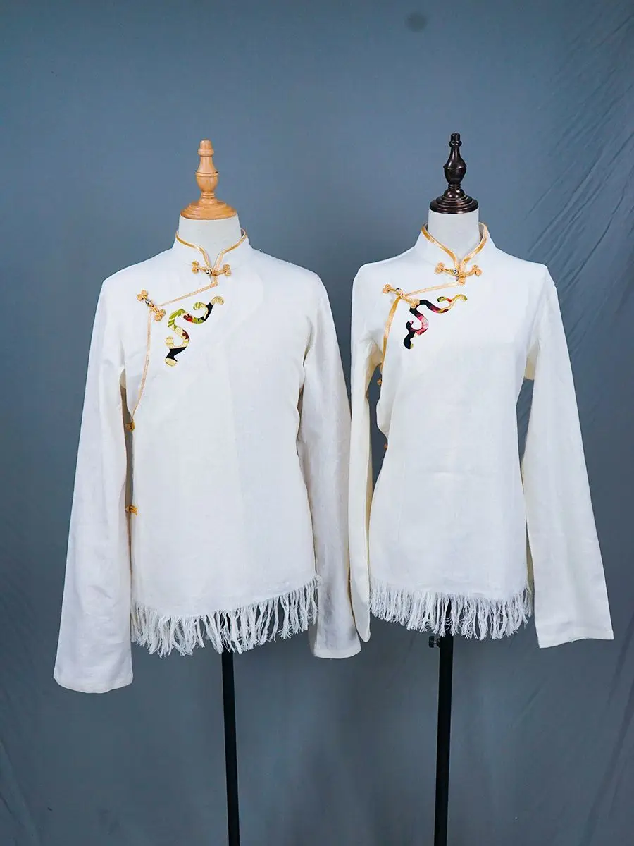 Clothing Shirt Men's and Women's Lhasa Photo Pure Cotton Handmade Buckle Golden Tibetan Gown Top
Clothing Shirt Men's and Women's Lhasa Photo Pure Cotton Handmade Buckle Golden Tibetan Gown Top
