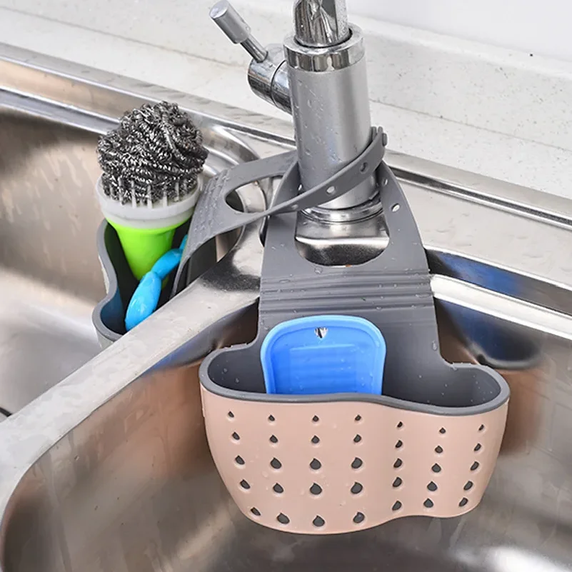 Adjustable Kitchen Sink Sponge Holder Hanging Drain Basket Storage Organizer Gadget 1pc
Adjustable Kitchen Sink Sponge Holder Hanging Drain Basket Storage Organizer Gadget 1pc