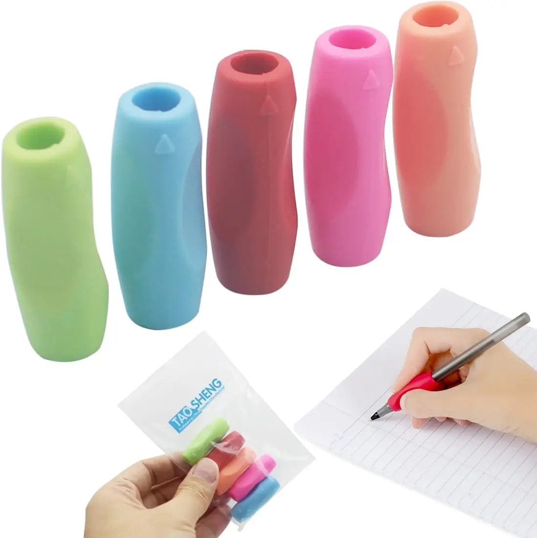 Soft Silicone Pen Grips Set, Ergonomic Writing Aid for Kids & Adults, 5 Pack
Soft Silicone Pen Grips Set, Ergonomic Writing Aid for Kids & Adults, 5 Pack