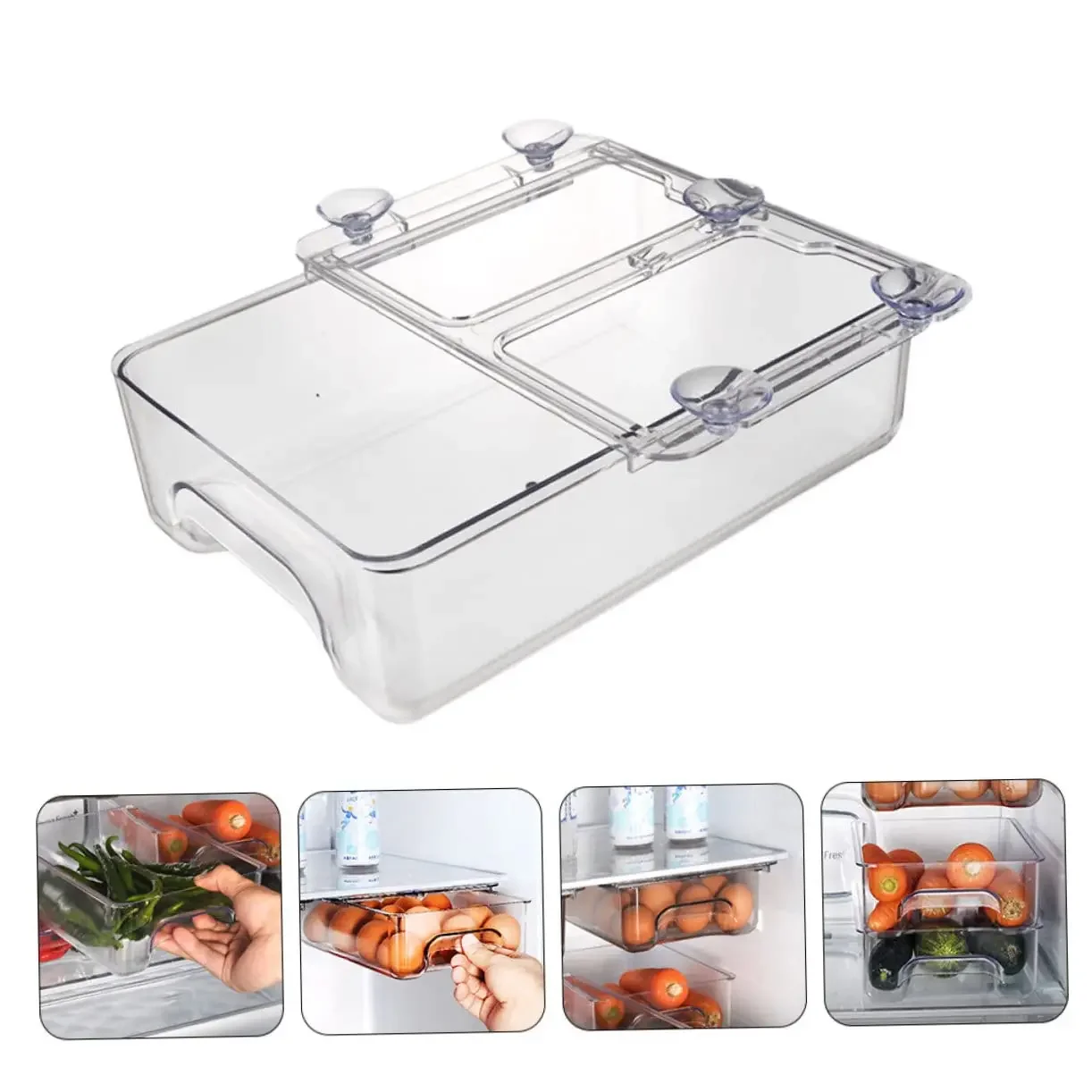 Clear Refrigerator Drawer Fridge Organizer Suction Cup Storage Box Under Shelf Drawer Box Rack Holder Kitchen Fruit Food Tray
Clear Refrigerator Drawer Fridge Organizer Suction Cup Storage Box Under Shelf Drawer Box Rack Holder Kitchen Fruit Food Tray