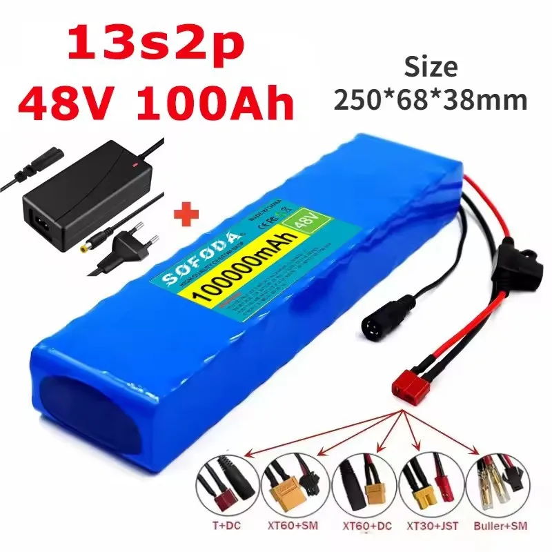 13S2P 48V 100000mAh 100Ah lithium-ion battery pack with 500W-1000W + charger
13S2P 48V 100000mAh 100Ah lithium-ion battery pack with 500W-1000W + charger