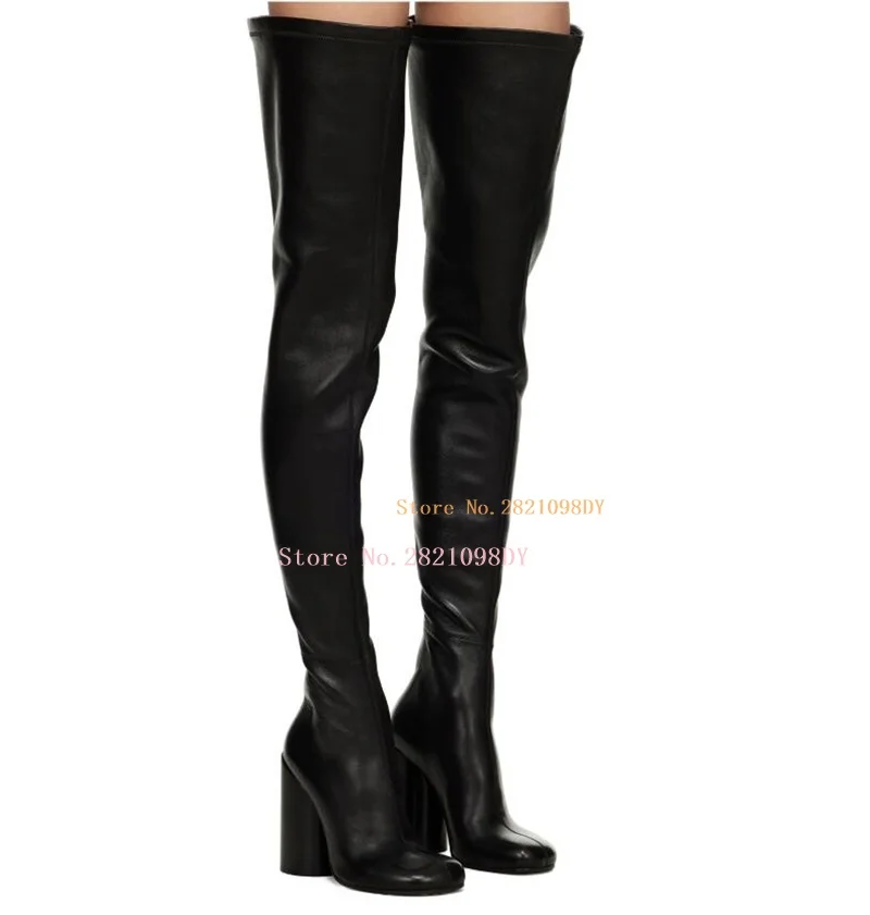 Grained Leather Black Plaid Elastic Sock Boots Knitted Over The Knee Boots Women's Shoes Block Heeled Thigh High Long Bota
Grained Leather Black Plaid Elastic Sock Boots Knitted Over The Knee Boots Women's Shoes Block Heeled Thigh High Long Bota