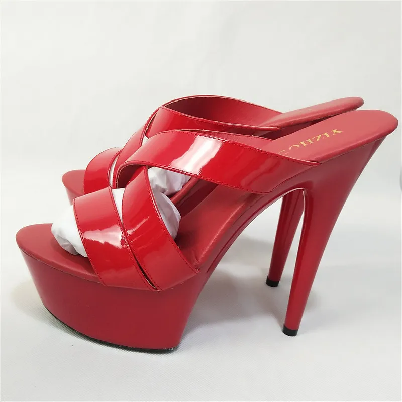6 inches high heels platform fashion patent leather women's sexy slippers, 15cm high heels stage banquet catwalk, dance shoes
6 inches high heels platform fashion patent leather women's sexy slippers, 15cm high heels stage banquet catwalk, dance shoes