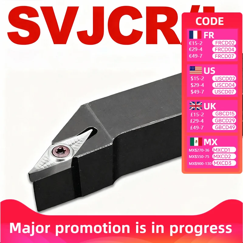 Токарный резец SVJCR1212 SVJCR1616 SVJCR2020 SVJCR2525, внешний инструмент для токарного станка SVJCR SVJCL, держатель для токарного станка с ЧПУ
Токарный резец SVJCR1212 SVJCR1616 SVJCR2020 SVJCR2525, внешний инструмент для токарного станка SVJCR SVJCL, держатель для токарного станка с ЧПУ