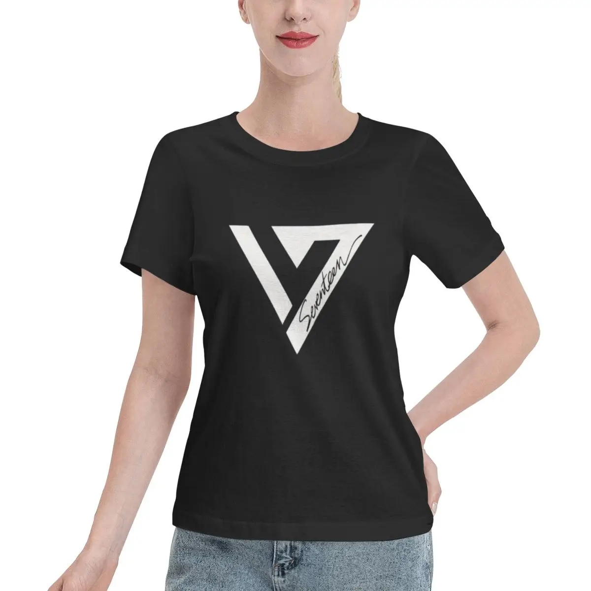 Seven-teen Women's T-shirt, Casual Short Sleeve Cotton Blend Crew Neck Tee, Women's Clothing for Outdoor
Seven-teen Women's T-shirt, Casual Short Sleeve Cotton Blend Crew Neck Tee, Women's Clothing for Outdoor