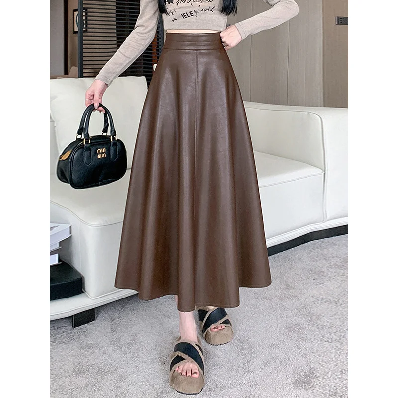 Retro Leather Skirt Women's Autumn and Winter2024New High Waist Wide SwingaLine Skirt Commuting Figure FlatteringpuLeather skirt
Retro Leather Skirt Women's Autumn and Winter2024New High Waist Wide SwingaLine Skirt Commuting Figure FlatteringpuLeather skirt