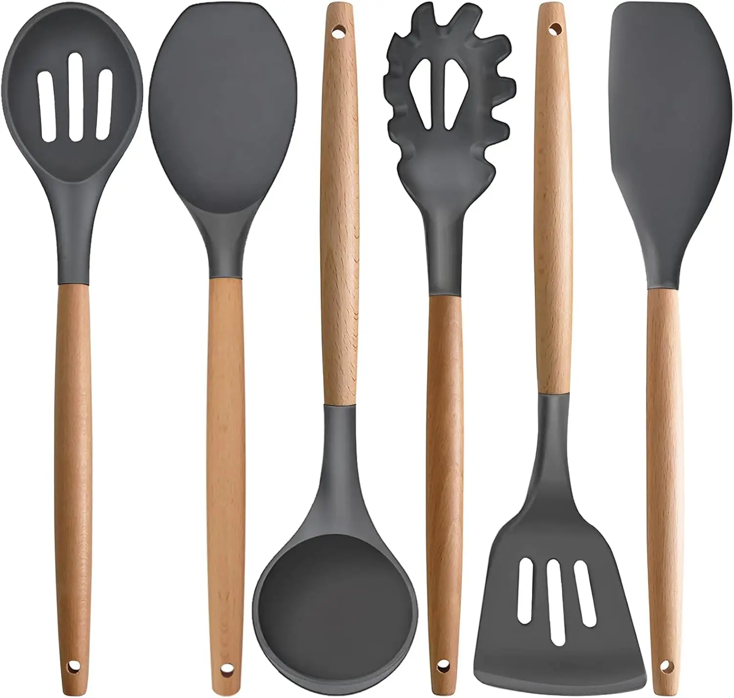 Kitchen Cooking Utensils Set, 6Pcs Silicone Kitchen Utensils Set Spatula Spoon Soup Ladle Turner, Heat Resistant Wooden
Kitchen Cooking Utensils Set, 6Pcs Silicone Kitchen Utensils Set Spatula Spoon Soup Ladle Turner, Heat Resistant Wooden