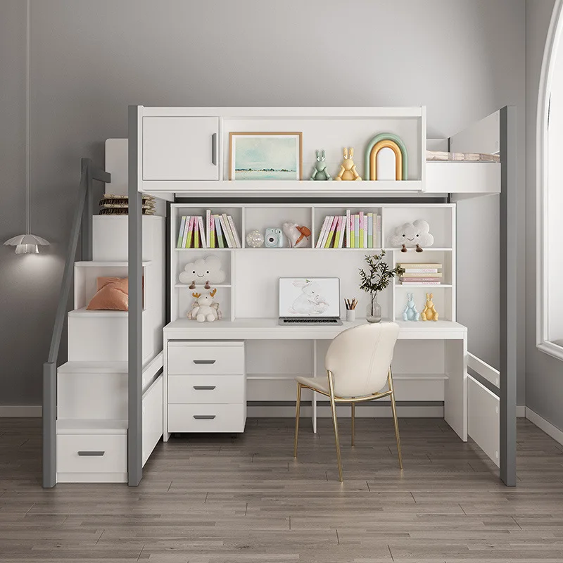 Детская кровать с письменным столом Комбинированная кровать Интегрированная бытовая маленькая квартира высокая и низкая двухъярусная кровать для взрослых у стены
Детская кровать с письменным столом Комбинированная кровать Интегрированная бытовая маленькая квартира высокая и низкая двухъярусная кровать для взрослых у стены