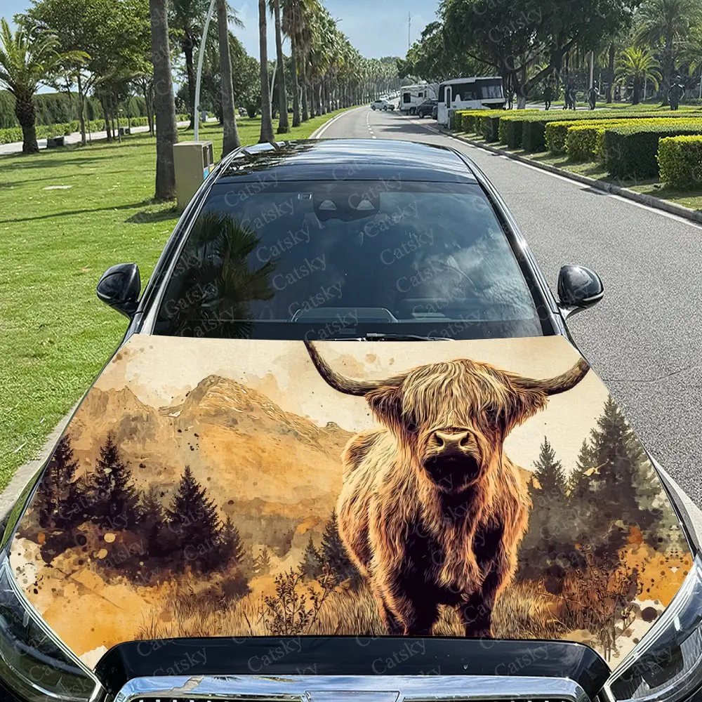 Mountain Cow Painting Car Vinyl Wrap, PVC Material Waterproof Car Hood Sticker, Self-Adhesive Scratch-Resistant Stickers for Eng
Mountain Cow Painting Car Vinyl Wrap, PVC Material Waterproof Car Hood Sticker, Self-Adhesive Scratch-Resistant Stickers for Eng