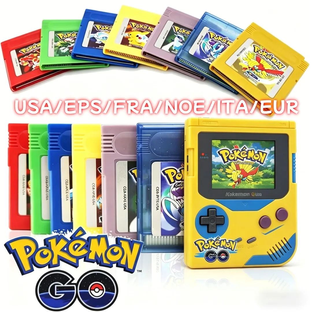 Pokemon 16 Bit Video Game Console Cartridge Red Blue Crystal Golden Green Silver Yellow GBC Game Card Pokemon 6 Version
Pokemon 16 Bit Video Game Console Cartridge Red Blue Crystal Golden Green Silver Yellow GBC Game Card Pokemon 6 Version