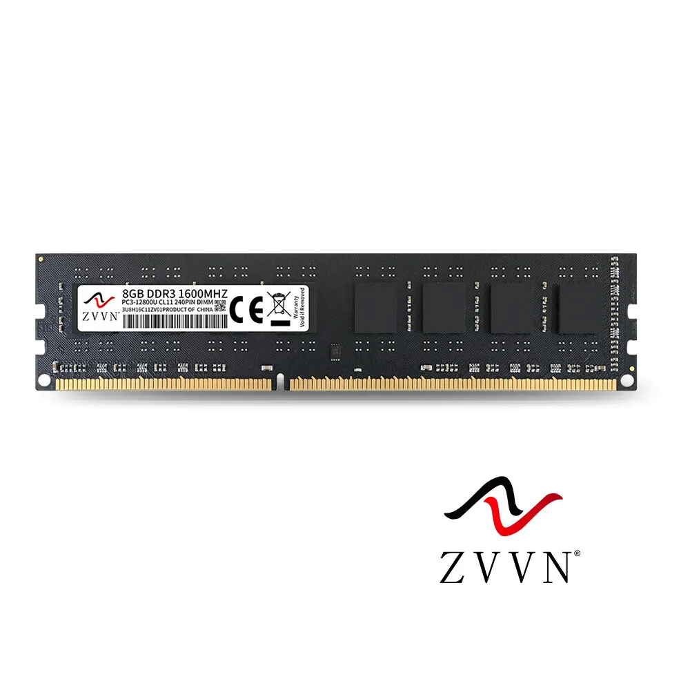 ZVVN 8GB DDR3 1600 (PC3 12800) 1.5V PC RAM Desktop Computer Memory 240Pin Black Model 3U8H16C11ZV01
ZVVN 8GB DDR3 1600 (PC3 12800) 1.5V PC RAM Desktop Computer Memory 240Pin Black Model 3U8H16C11ZV01
