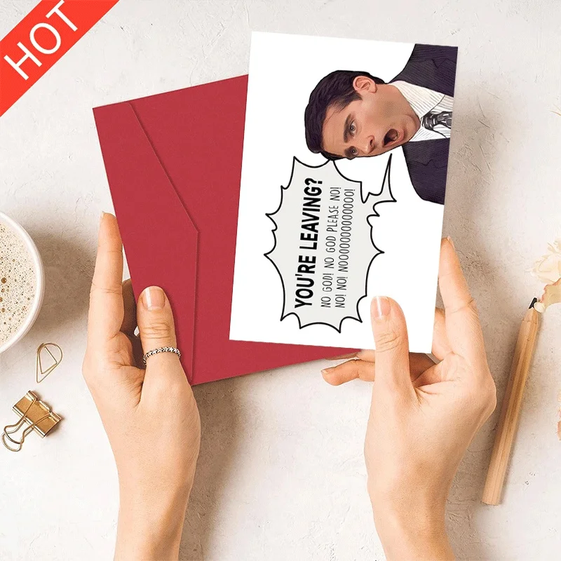 Funny Michael Scott You're Leaving Farewell Greeting Card, The Office Themed Going Away Goodbye Card for Colleague Friend
Funny Michael Scott You're Leaving Farewell Greeting Card, The Office Themed Going Away Goodbye Card for Colleague Friend
