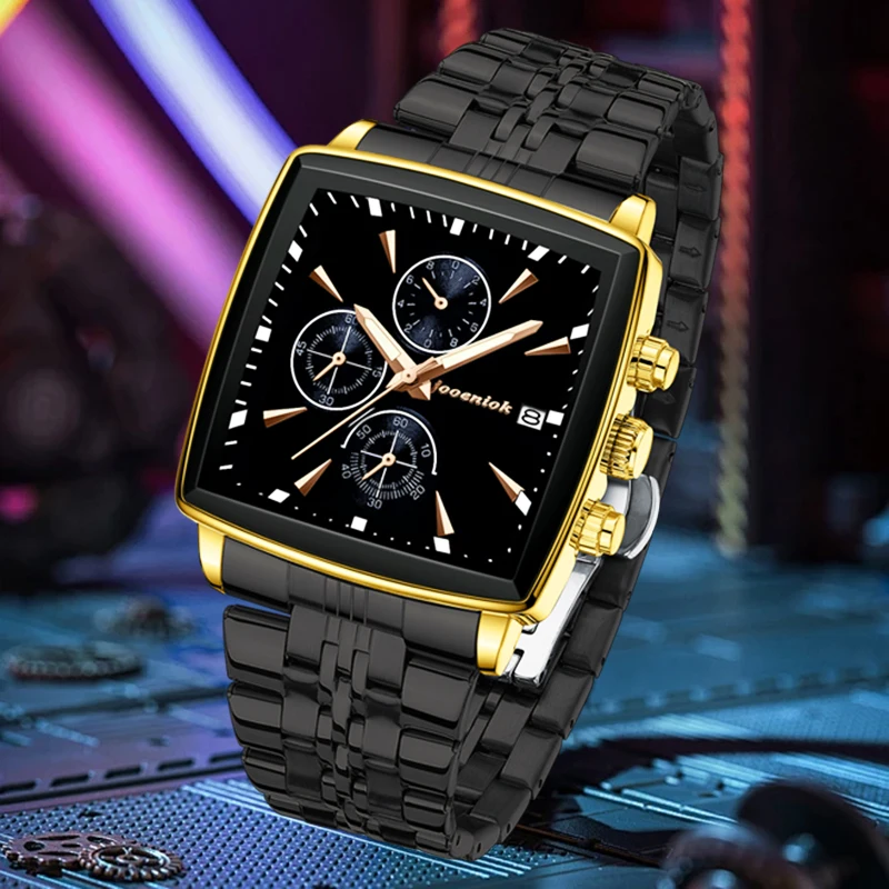 2026 Men's Watch Business Square Military Waterproof Sports Quartz Watch Men's Stainless Steel Strap Calendar Relogios Masculino
2026 Men's Watch Business Square Military Waterproof Sports Quartz Watch Men's Stainless Steel Strap Calendar Relogios Masculino