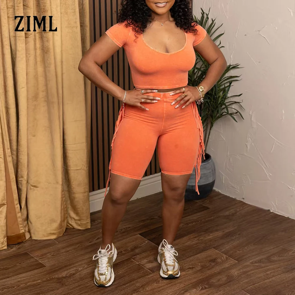 ZIML Solid Minimalist Slimming Two Piece Sets for Women Round Neck Short Tops High Wiast Shorts Casual Set Female Fashion Style
ZIML Solid Minimalist Slimming Two Piece Sets for Women Round Neck Short Tops High Wiast Shorts Casual Set Female Fashion Style