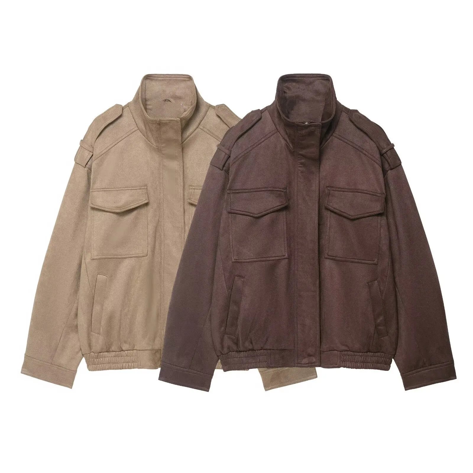 Woman's Vintage Textured Loose Jacket Stand Collar Zipper Long Sleeve Pocket Solid Color Jacket Street Early Autumn New Chic Top
Woman's Vintage Textured Loose Jacket Stand Collar Zipper Long Sleeve Pocket Solid Color Jacket Street Early Autumn New Chic Top