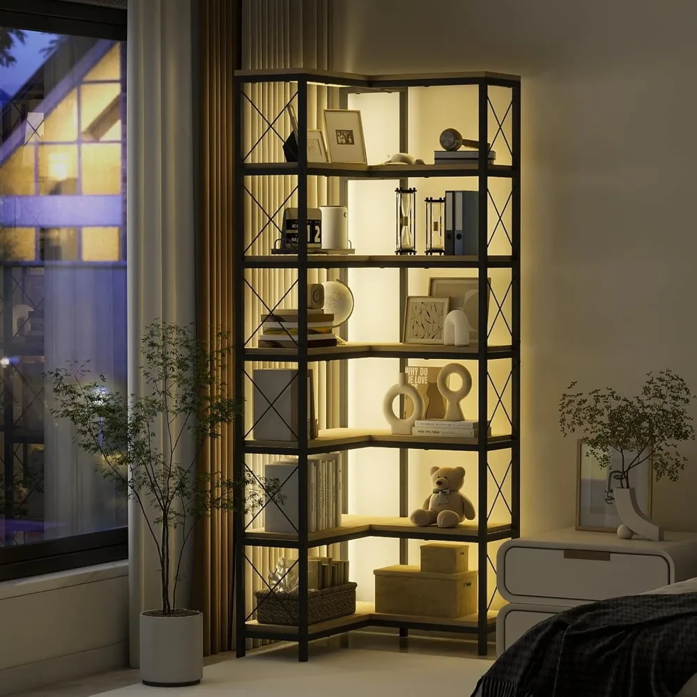 7-ярусная угловая книжная полка с LED-подсветкой, высотой 78,7 дюйма, для гостиной, кабинета, с металлическим каркасом, на заказ
7-ярусная угловая книжная полка с LED-подсветкой, высотой 78,7 дюйма, для гостиной, кабинета, с металлическим каркасом, на заказ