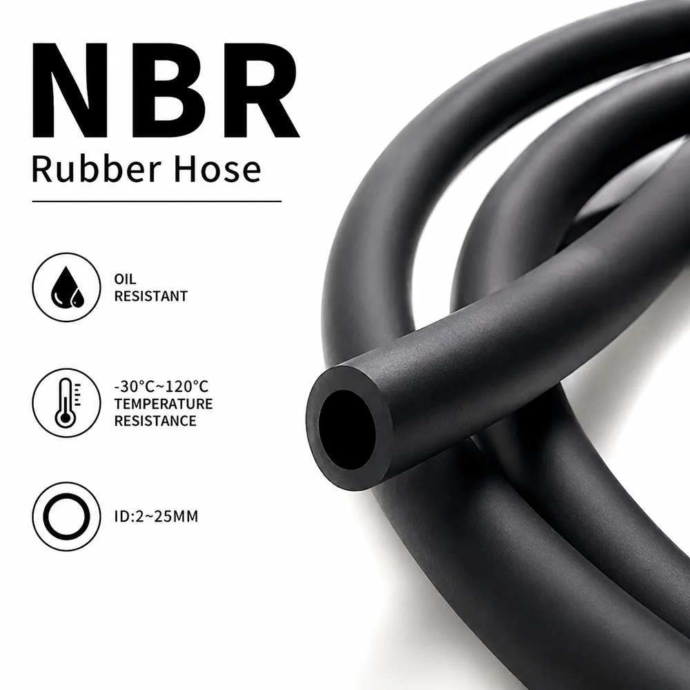 Black NBR Rubber Hose ID2mm-25mm Oil resistant/aging/corrosion resistant flexible temperature resistant oil pipe
Black NBR Rubber Hose ID2mm-25mm Oil resistant/aging/corrosion resistant flexible temperature resistant oil pipe