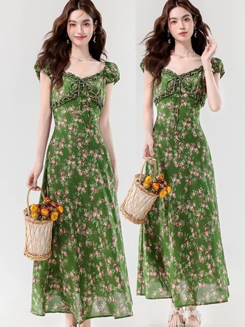 Зеленое платье с цветочным принтом во французском стиле ретро для женщин, лето 202, новый стиль, темпераментное утягивающее шифоновое длинное платье с v-образным вырезом w317
Зеленое платье с цветочным принтом во французском стиле ретро для женщин, лето 202, новый стиль, темпераментное утягивающее шифоновое длинное платье с v-образным вырезом w317